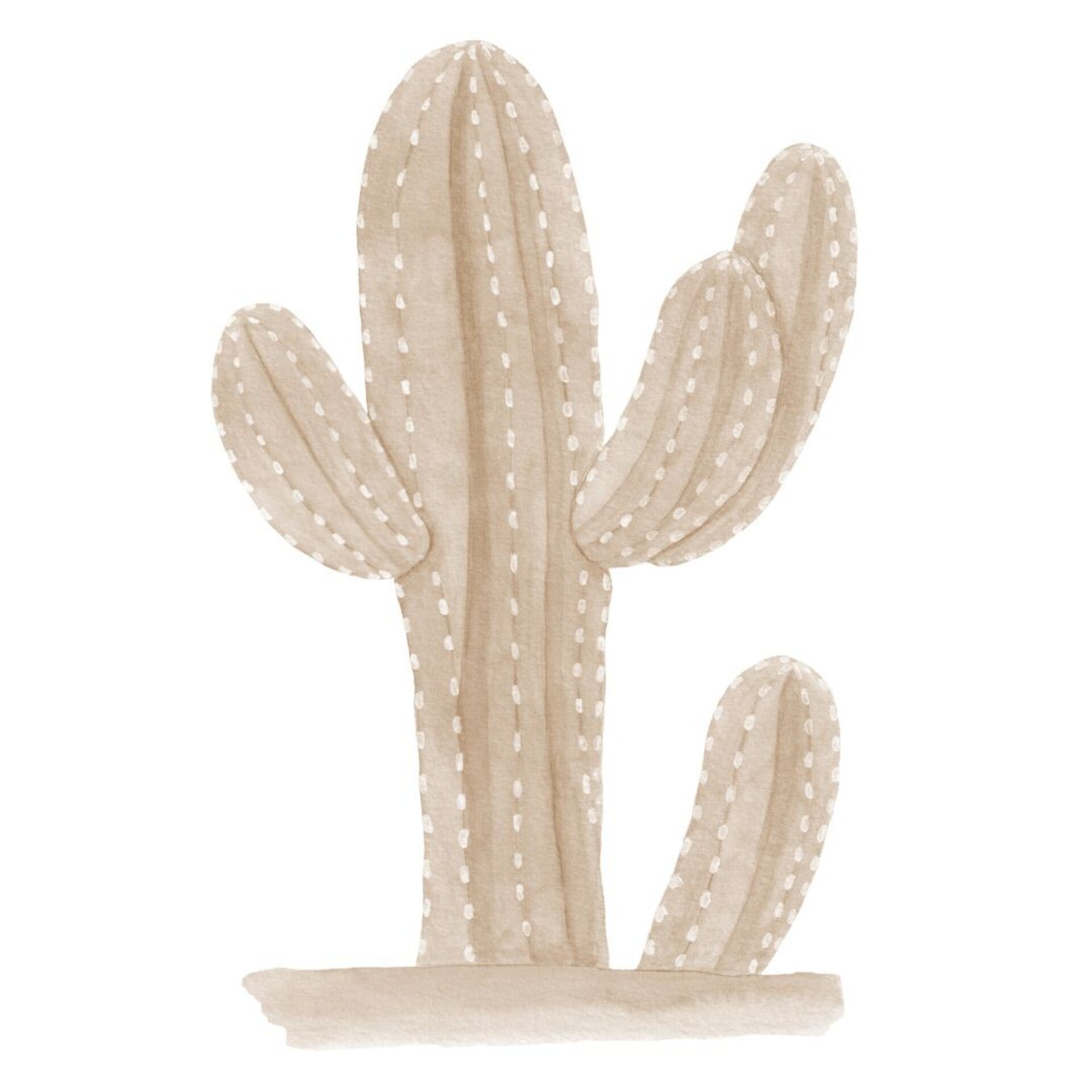 LÁMINA CACTUS ACUARELA COLOR MARRÓN - 10