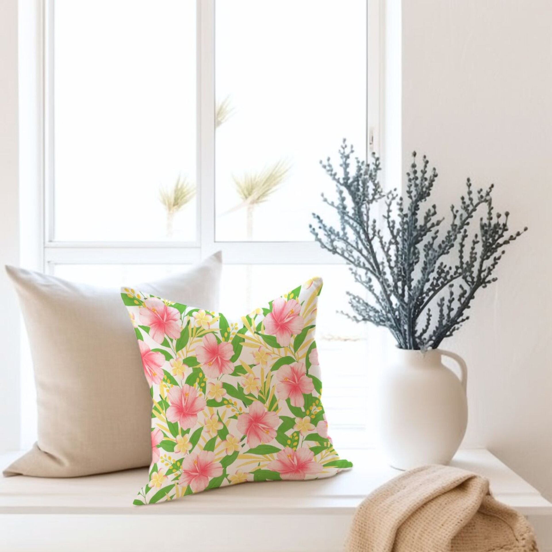Funda de Cojín Floral Tropical "Jamaica" - Arte a Mano - 8