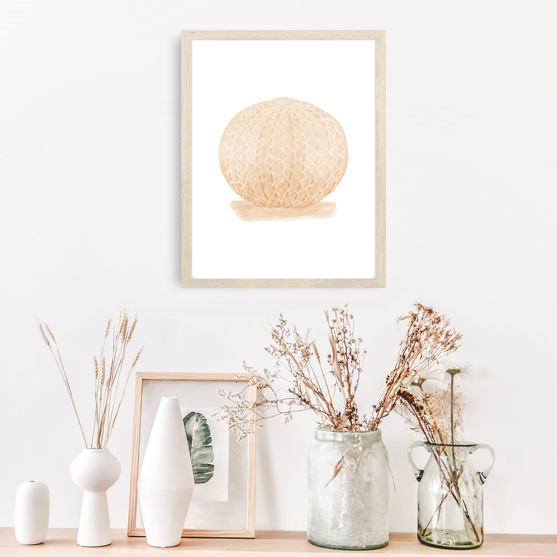 LÁMINA CACTUS ACUARELA COLOR BEIGE - 4