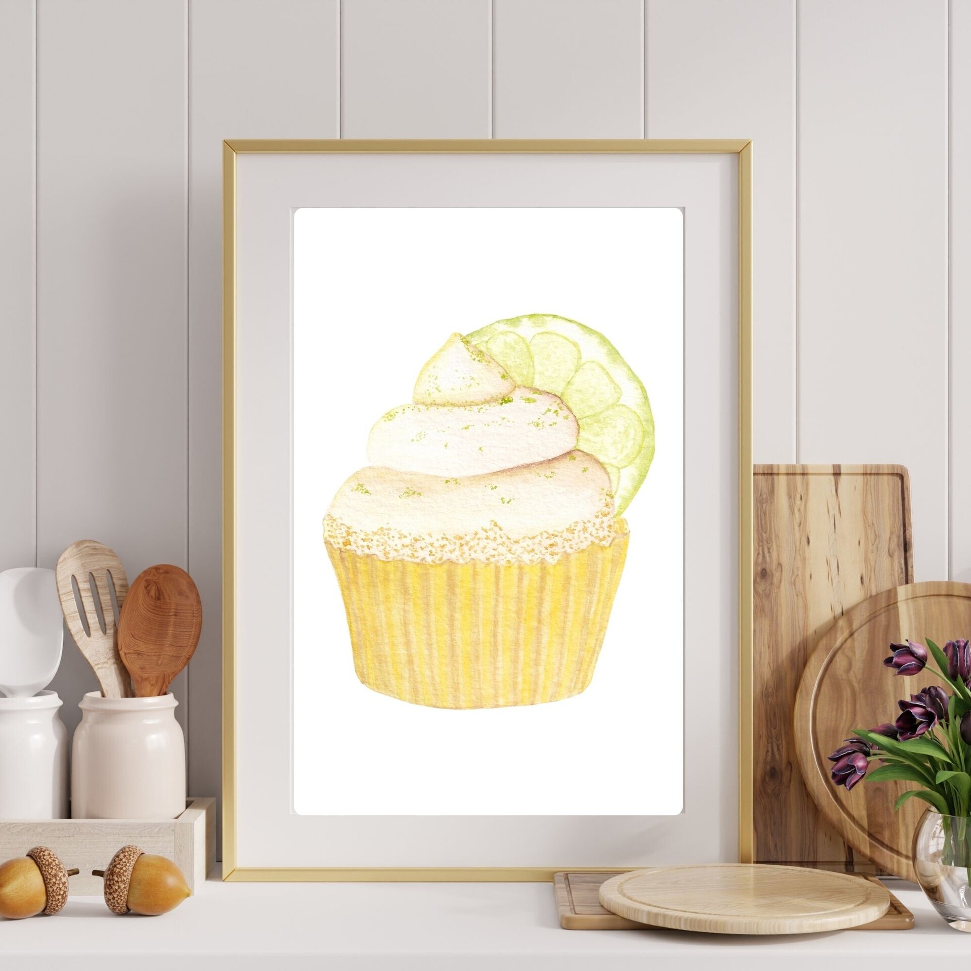 Lámina Acuarela de Cupcake de Lima - 3