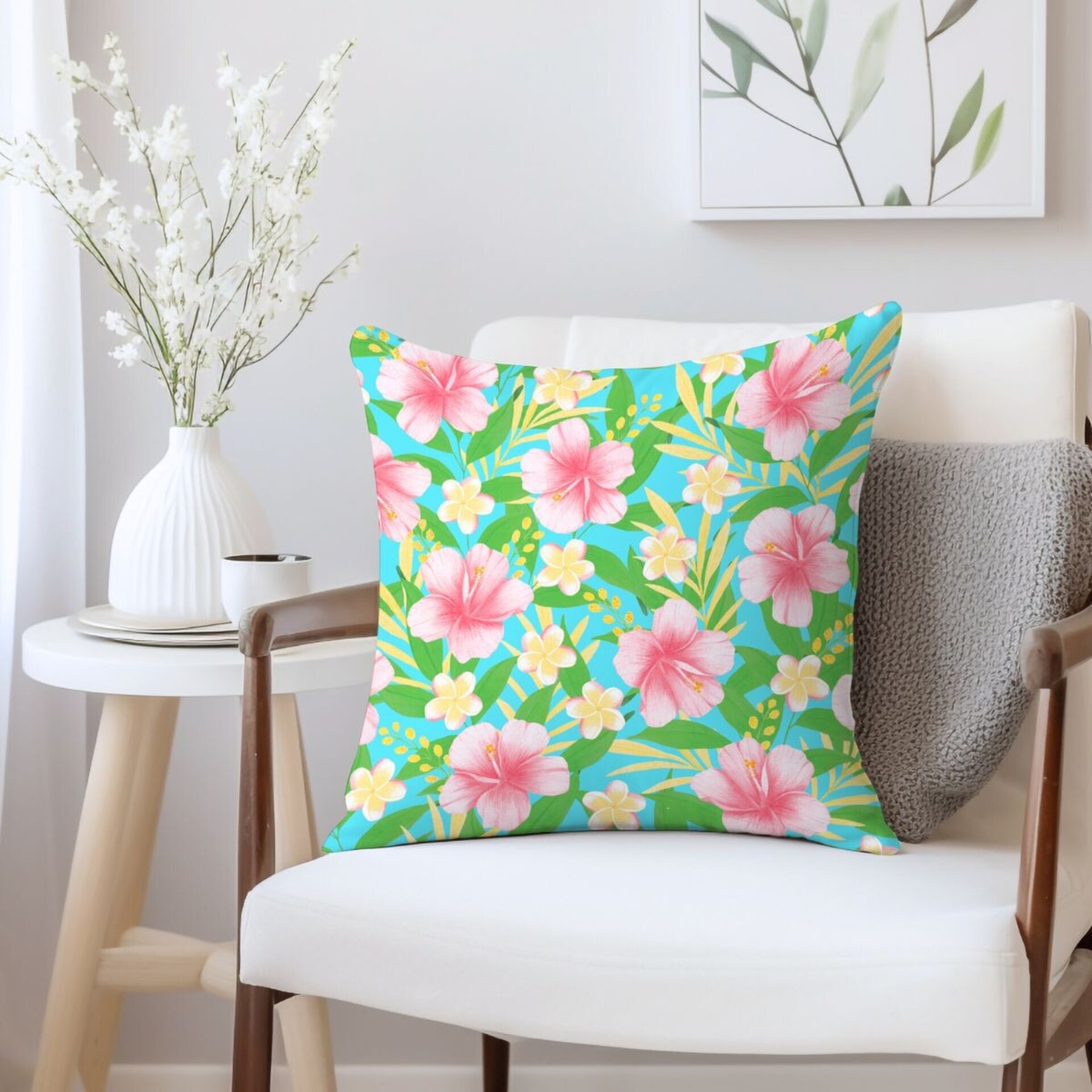 Funda de Cojín Floral Tropical "Jamaica" - Arte a Mano - 3