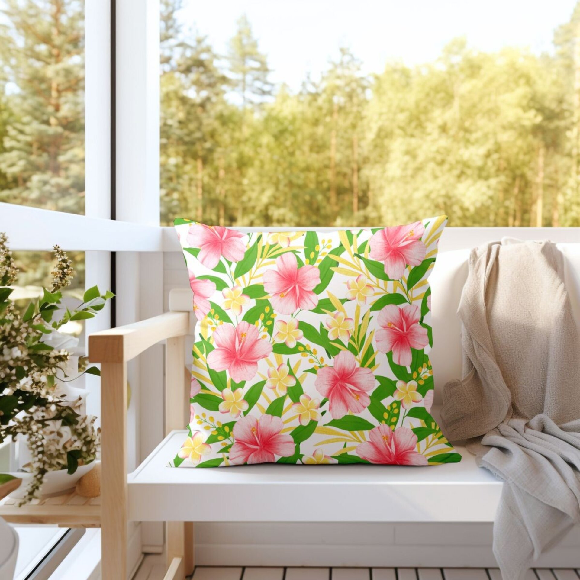 Funda de Cojín Floral Tropical "Jamaica" - Arte a Mano - 7