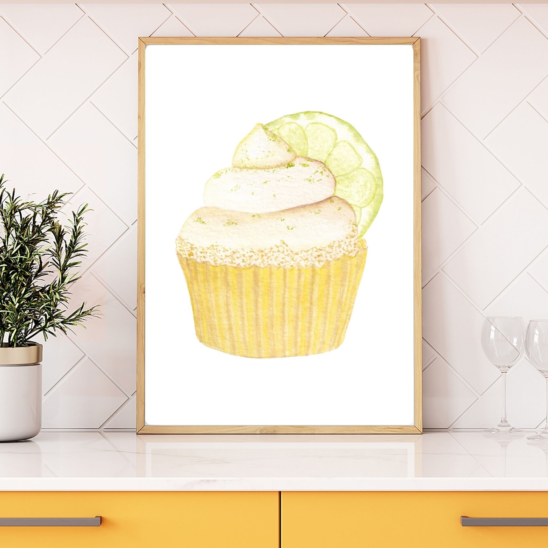 Lámina Acuarela de Cupcake de Lima - 2