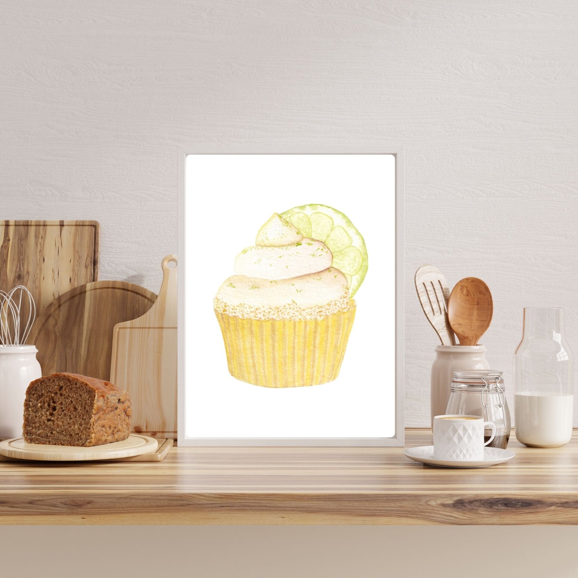 Lámina Acuarela de Cupcake de Lima - 4