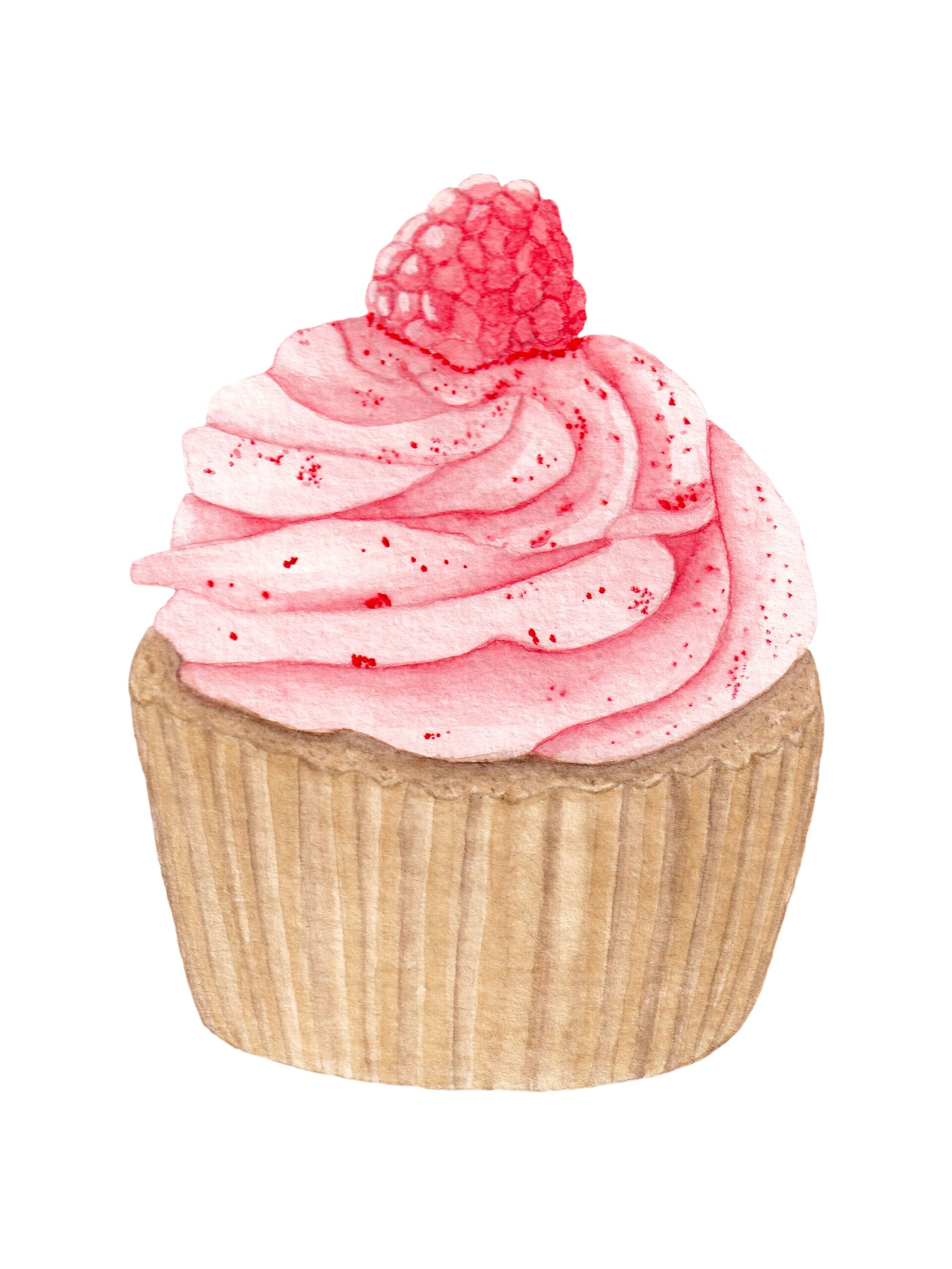Lámina Acuarela de Cupcake de Frambuesa - 10