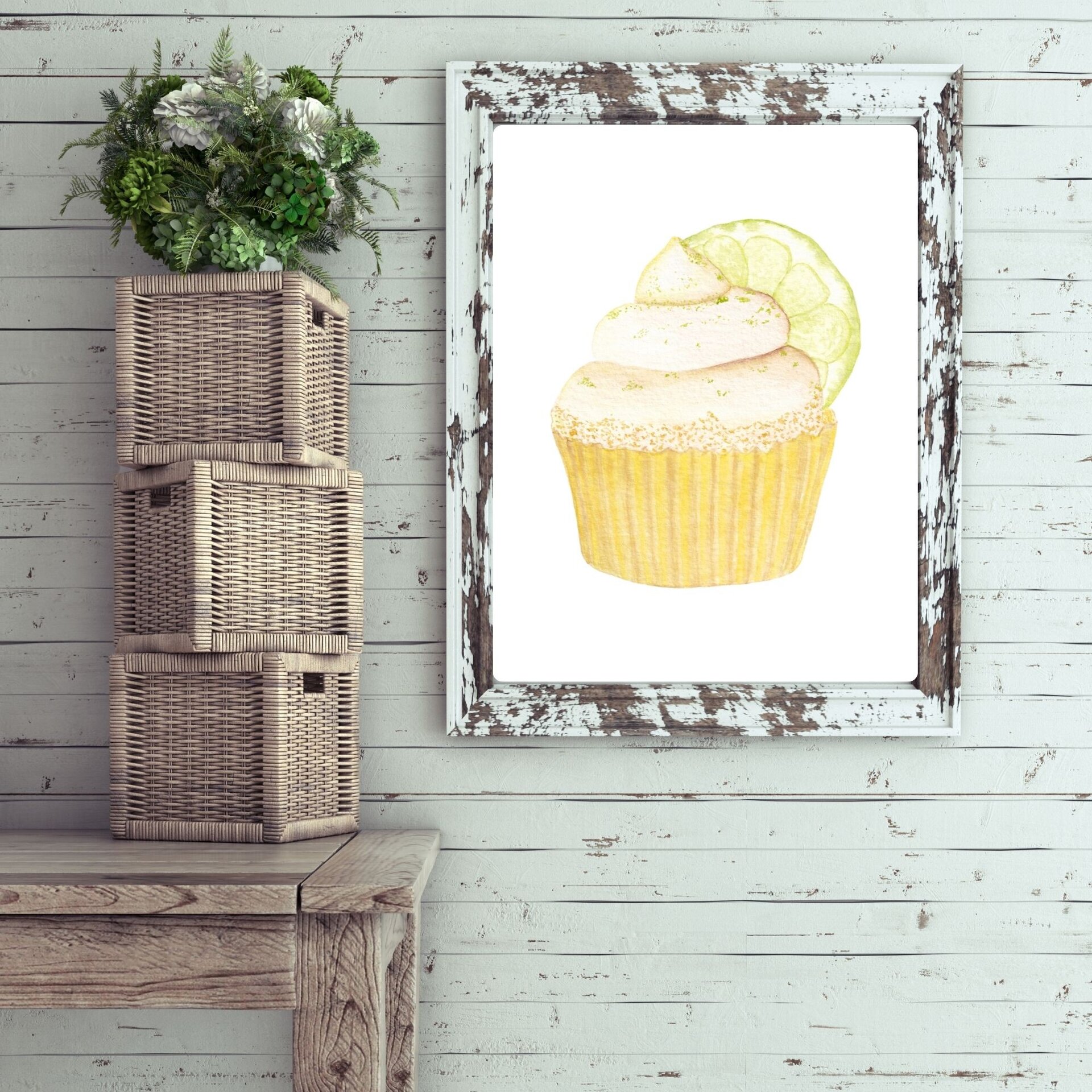 Lámina Acuarela de Cupcake de Lima - 5